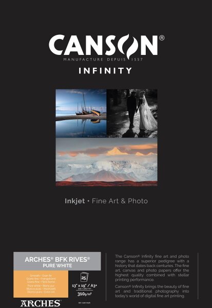 BFK Rives (Pure White) 310 A3+ 25 Blatt