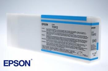 Epson Tintenpatrone aus weißem Kunststoff mit Etikett der Farbe des Inhaltes