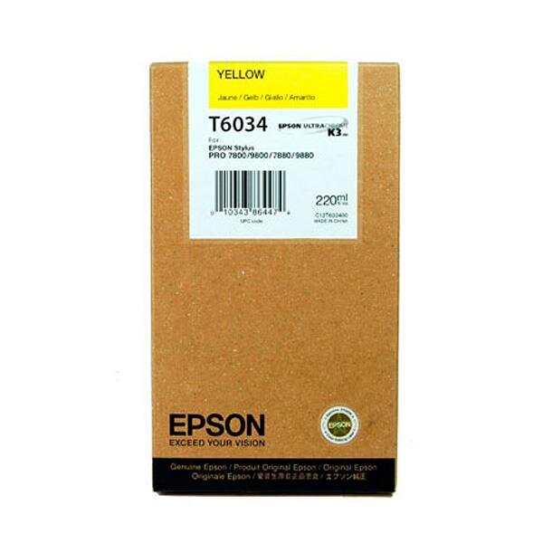 Epson Tintenpatrone in brauner Umverpackung mit farbigem Etikett