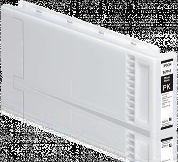 Epson Tintenpatrone aus weißem Kunststoff mit Etikett der Farbe des Inhaltes