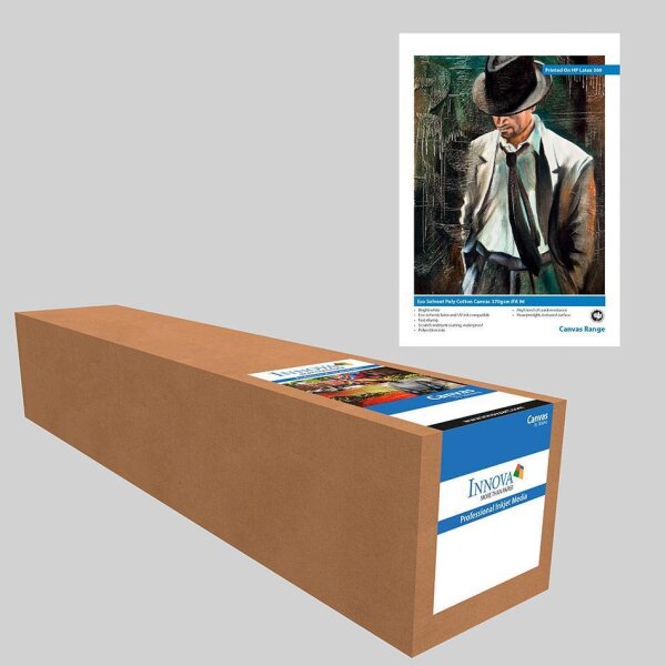 Eine große Papierrolle mit einer Darstellung eines Gemäldes auf dem Etikett