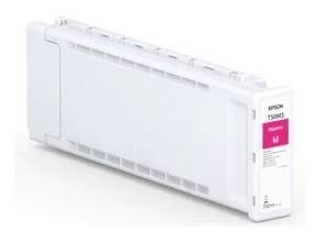 Epson Tintenpatrone aus weißem Kunststoff mit Etikett der Farbe des Inhaltes