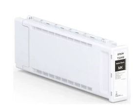 Epson Tintenpatrone aus weißem Kunststoff mit Etikett der Farbe des Inhaltes