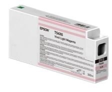 Epson Tintenpatrone aus weißem Kunststoff mit Etikett der Farbe des Inhaltes