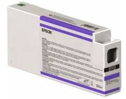 Epson Tintenpatrone aus weißem Kunststoff mit Etikett der Farbe des Inhaltes