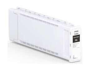 Epson Tintenpatrone aus weißem Kunststoff mit Etikett der Farbe des Inhaltes