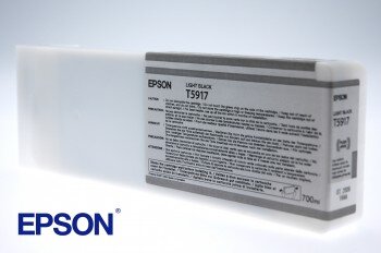 Epson T5917 Light Black Tintenpatrone Verpackung mit Produktinformationen und 700 Seiten Reichweite