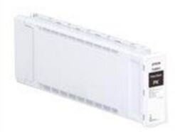 Epson Tintenpatrone aus weißem Kunststoff mit Etikett der Farbe des Inhaltes