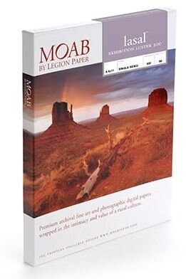 Abbildung der Produktschachte des Moab lasal-Papier, zeigt die Produktbezeichnung in einem klaren und lesbaren Design.